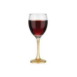 Kieliszki do wina 300 ml Glasmark komplet 6szt złota nóżka