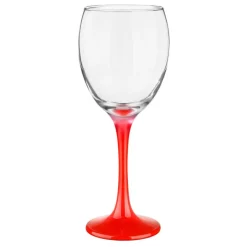 Kieliszki do wina 300 ml Glasmark komplet 6szt czerwona nóżka