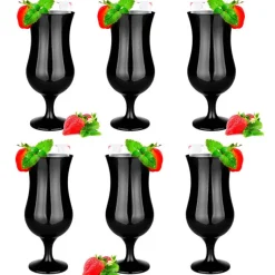 Kieliszki koktajlowe czarne Glasmark szklanki 420 ml zestaw 6 sztuk