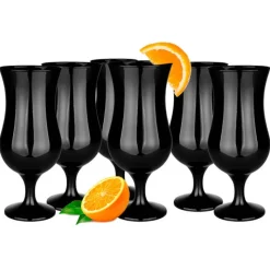 Kieliszki koktajlowe czarne Glasmark szklanki 420 ml zestaw 6 sztuk
