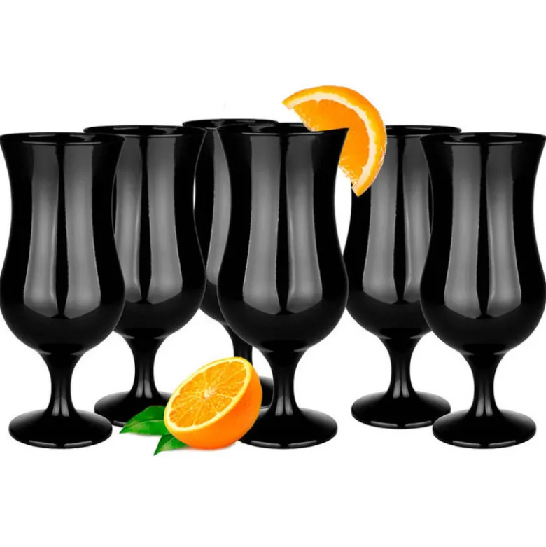 Kieliszki koktajlowe czarne Glasmark szklanki 420 ml zestaw 6 sztuk