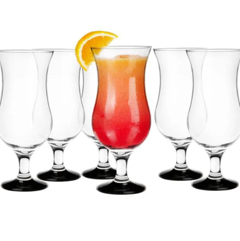 Kieliszki koktajlowe Glasmark szklanki na czarnej nóżce 420 ml zestaw 6 sztuk