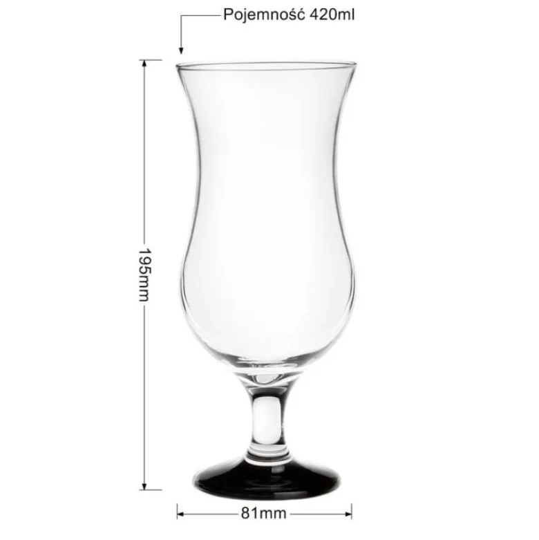 Kieliszki koktajlowe Glasmark szklanki na czarnej nóżce 420 ml zestaw 6 sztuk
