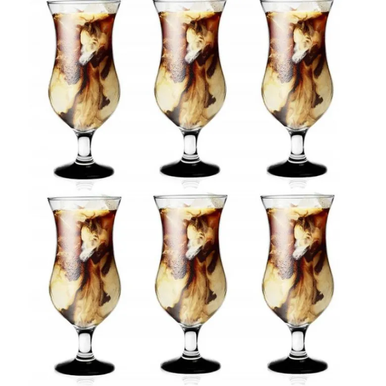 Kieliszki koktajlowe Glasmark szklanki na czarnej nóżce 420 ml zestaw 6 sztuk
