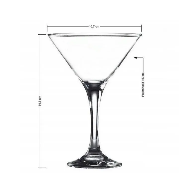 Kieliszki na nóżce do martini Glasmark kieliszki koktajlowe 150 ml zestaw 6 sztuk