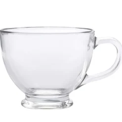 Klasyczne filiżanki do kawy i herbaty 420 ml szklane na stopce serwis kawowy Altom Design zestaw 6 szt