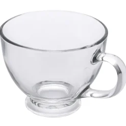 Klasyczne filiżanki do kawy i herbaty 420 ml szklane na stopce serwis kawowy Altom Design zestaw 6 szt