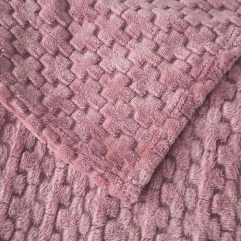 Koc różowy 160x200 cm mikrofibra Cotton World miękki ciepły pled narzuta na łóżko KHT-60
