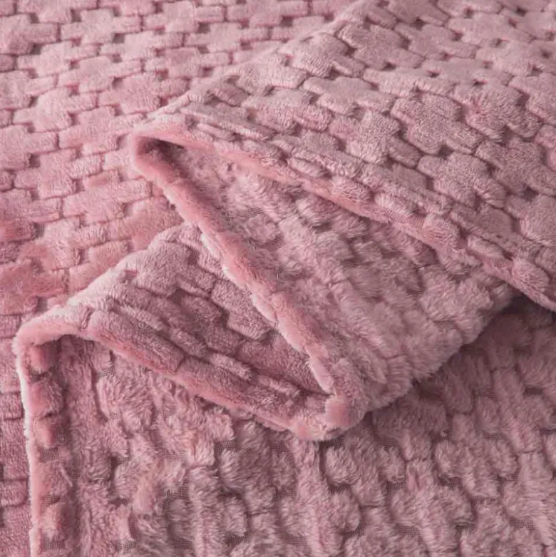 Koc różowy 200x220 cm mikrofibra Cotton World miękki ciepły pled narzuta na łóżko KHT-60