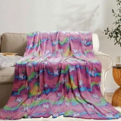 Koc świecący w ciemności 150x200 cm pled z mikrofibry dla dzieci jednorożec Cotton World
