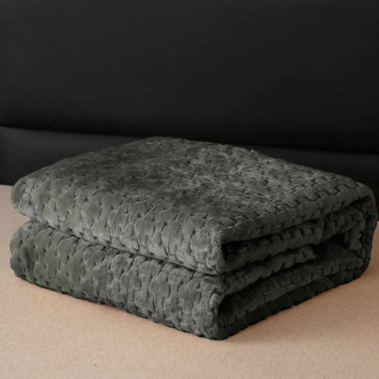 Koc 160x200 cm mikrofibra Cotton World miękki ciepły pled narzuta na łóżko beżowy KHT-58