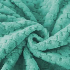 Koc 200x220 cm mikrofibra Cotton World miękki ciepły pled narzuta na łóżko niebiesko-zielony KHT-59