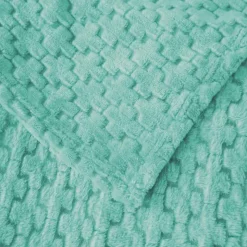 Koc 200x220 cm mikrofibra Cotton World miękki ciepły pled narzuta na łóżko niebiesko-zielony KHT-59