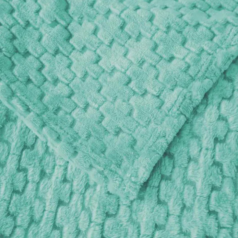 Koc 200x220 cm mikrofibra Cotton World miękki ciepły pled narzuta na łóżko niebiesko-zielony KHT-59