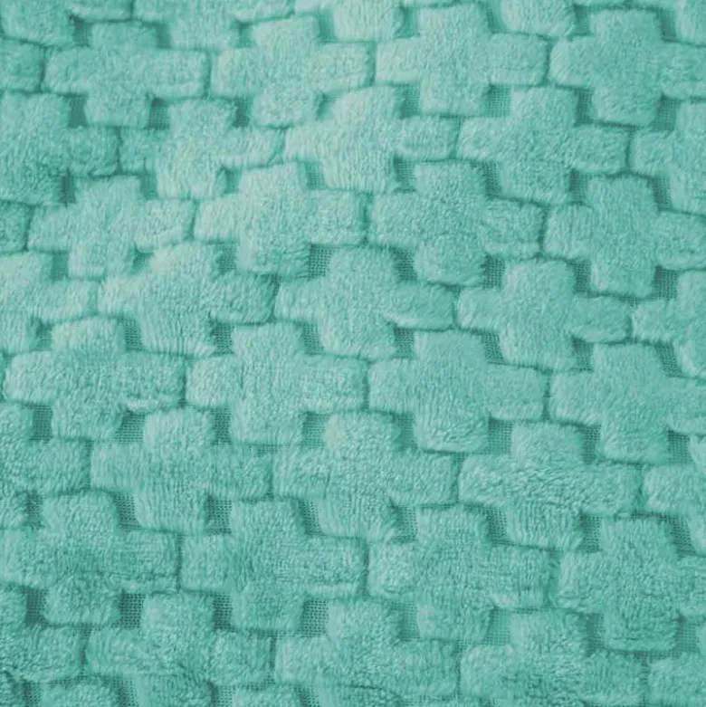 Koc 200x220 cm mikrofibra Cotton World miękki ciepły pled narzuta na łóżko niebiesko-zielony KHT-59