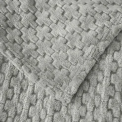 Koc 160x200 cm mikrofibra Cotton World miękki ciepły pled narzuta na łóżko srebrno-szary KHT-57