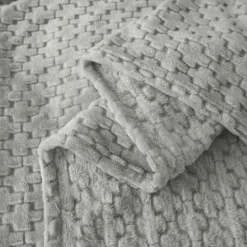 Koc 200x220 cm mikrofibra Cotton World miękki ciepły pled narzuta na łóżko srebrno-szary KHT-57
