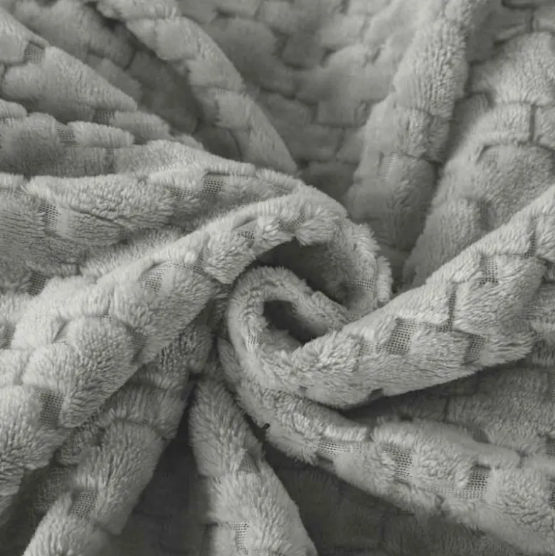 Koc 200x220 cm mikrofibra Cotton World miękki ciepły pled narzuta na łóżko srebrno-szary KHT-57