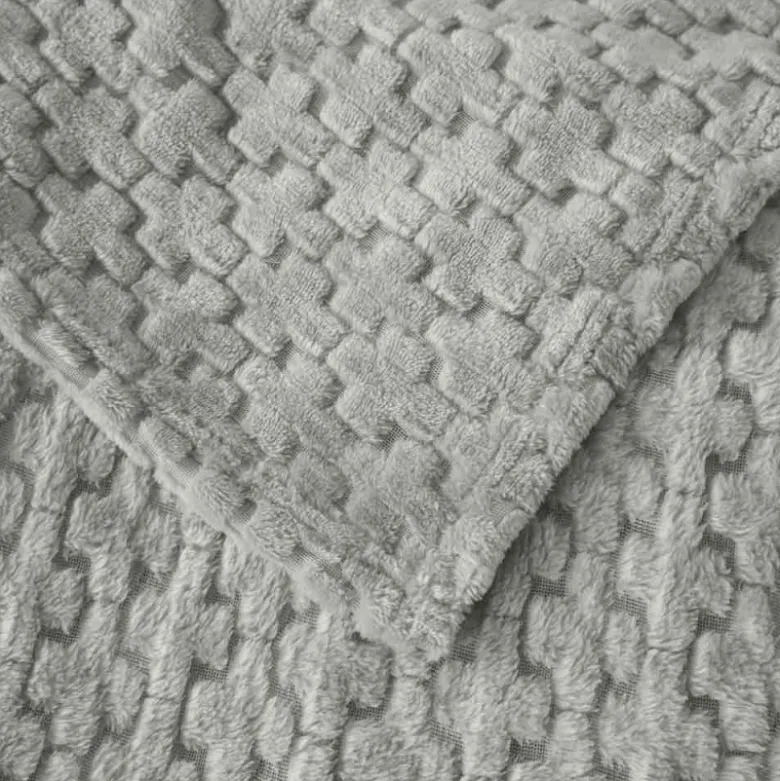Koc 200x220 cm mikrofibra Cotton World miękki ciepły pled narzuta na łóżko srebrno-szary KHT-57