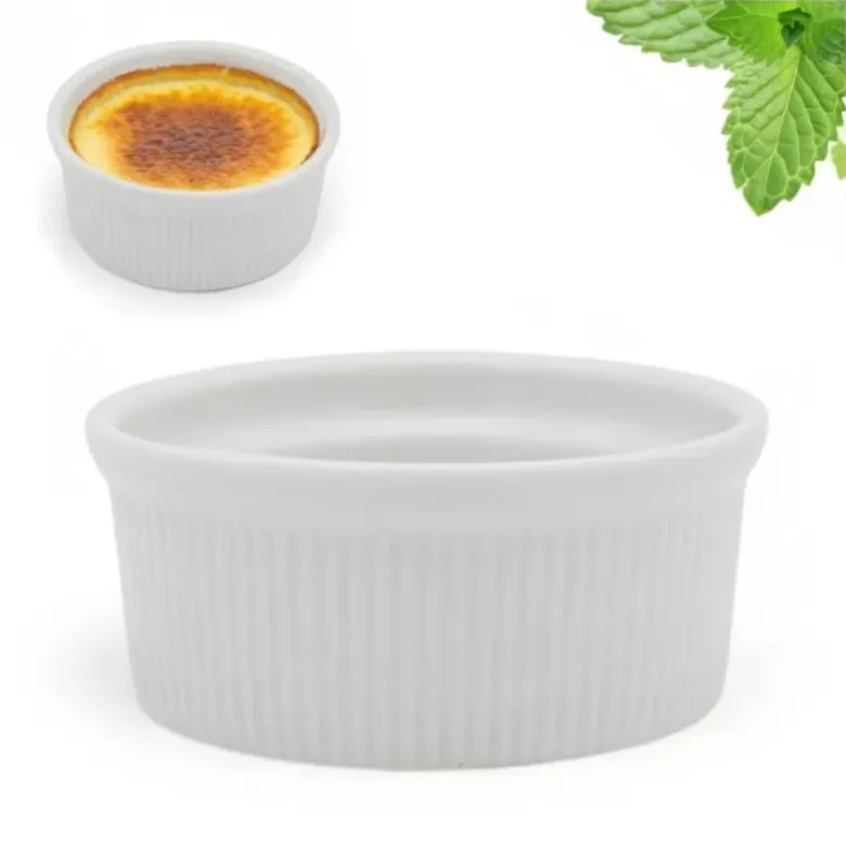 Kokilki do zapiekania 150 ml ramekin zestaw 6 sztuk salaterki miseczki pojemniki porcelanowe Brulee Tragar
