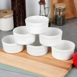Kokilki do zapiekania 260 ml ramekin zestaw 10 sztuk salaterki miseczki pojemniki porcelanowe Brulee