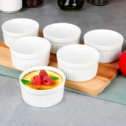 Kokilki do zapiekania 260 ml ramekin zestaw 10 sztuk salaterki miseczki pojemniki porcelanowe Brulee