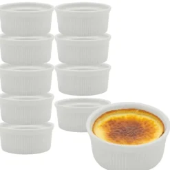 Kokilki do zapiekania 150 ml ramekin zestaw 10 sztuk salaterki miseczki pojemniki porcelanowe Brulee Tragar