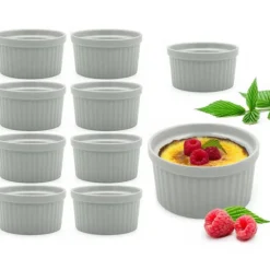 Kokilki do zapiekania 180 ml zestaw 10 sztuk salaterki miseczki pojemniki porcelanowe Brulee