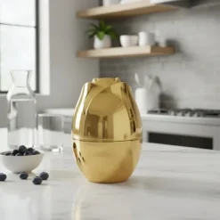 Komplet sztućców stal nierdzewna połysk złote Rosa Bella zestaw 24 elementy organizer kwiat jajko RB 733