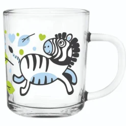 Kubek szklany dla dziecka 220 ml małe szklaneczki Tola zestaw 3 sztuk Zwierzaki Glasmark