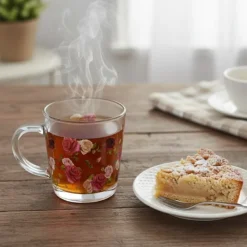 Kubek szklany 350 ml Altom Róża szklanka z uchwytem pudełko prezentowe