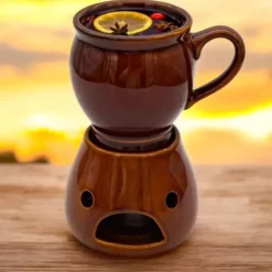 Kubek z podgrzewaczem na grzane wino piwo 250 ml Kubek kamionkowy do grzańca góralski SBC03