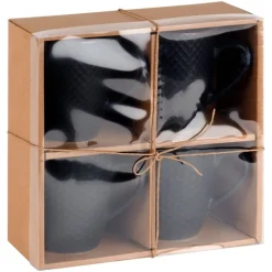Kubki ceramiczne 400 ml zestaw 4 sztuk kubek z uchwytem pudełko prezentowe Vilde