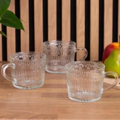 Kubki 450 ml Altom Karen duże filiżanki do kawy i herbaty szklane zestaw 6 sztuk