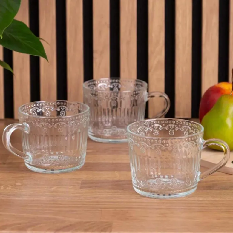 Kubki 450 ml Altom Karen duże filiżanki do kawy i herbaty szklane zestaw 6 sztuk