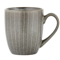 Kubki porcelanowe Florina Stripes Gray 380 ml do kawy herbaty zestaw szare