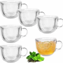 Kubki ryflowane Florina Livia 510 ml szklane zestaw 6 sztuk
