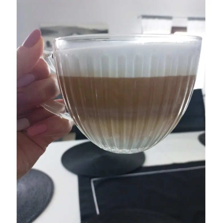 Kubki ryflowane 460 ml Altom Venus duże filiżanki do kawy i herbaty szklane zestaw 6 sztuk