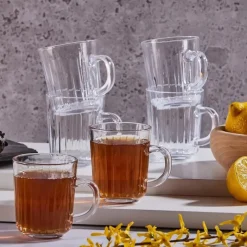 Kubki ryflowane 230 ml Altom Venus do kawy i herbaty szklane zestaw 6 sztuk