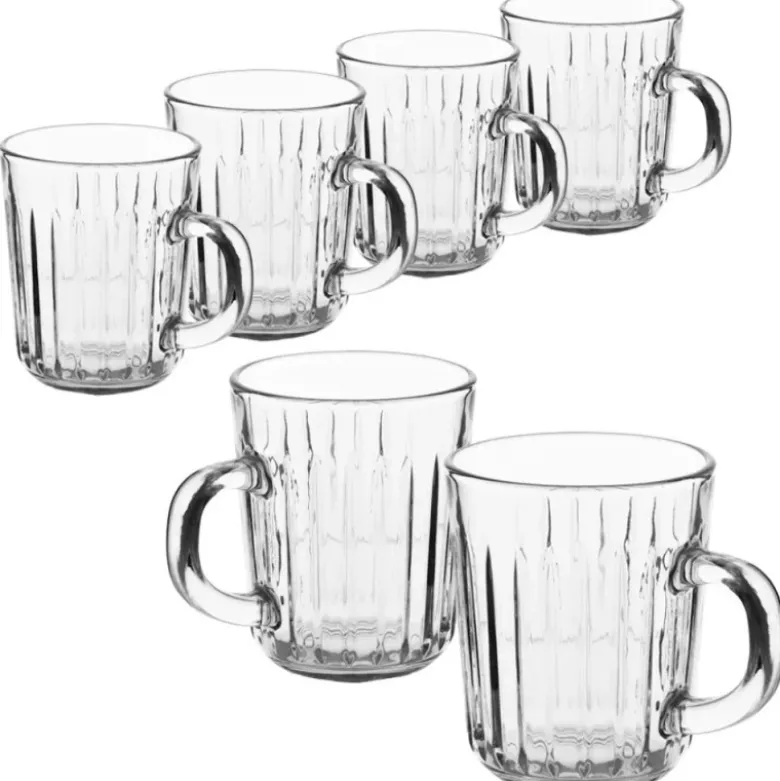 Kubki ryflowane 230 ml Altom Venus do kawy i herbaty szklane zestaw 6 sztuk