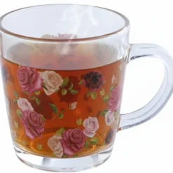 Kubki szklane 350 ml Altom Róża zestaw 6 sztuk szklanka z uchwytem pudełko prezentowe
