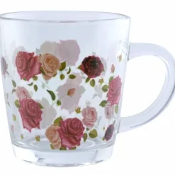 Kubki szklane 350 ml Altom Róża zestaw 6 sztuk szklanka z uchwytem pudełko prezentowe