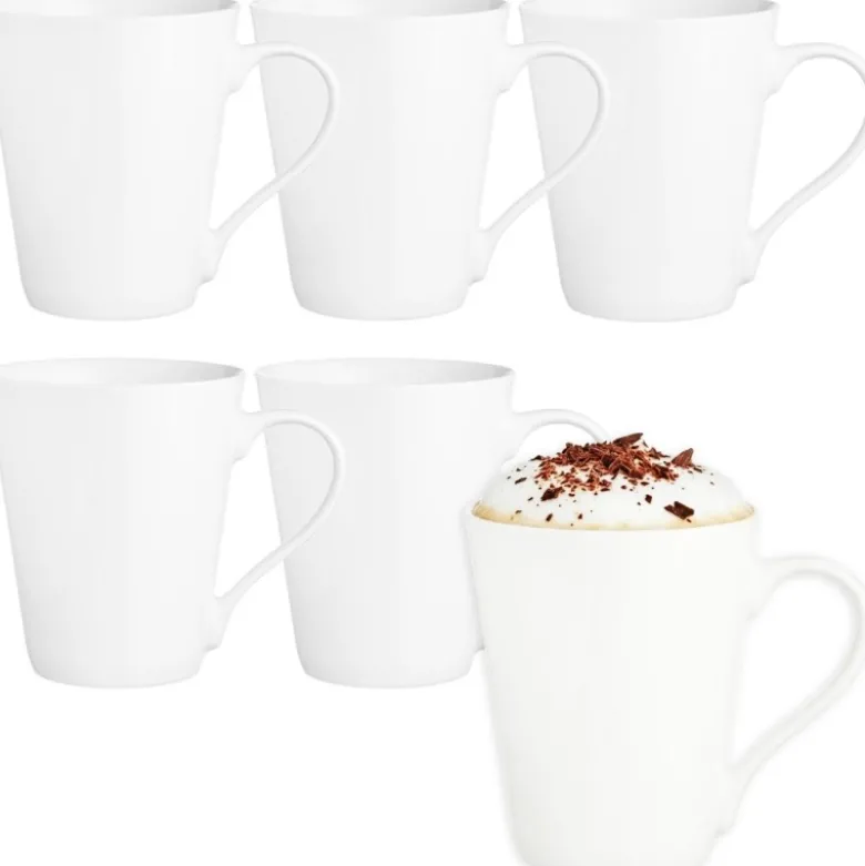 Kubki szklane 250 ml GierekHoff Prometeos szklanki do kawy herbaty białe GH 1205