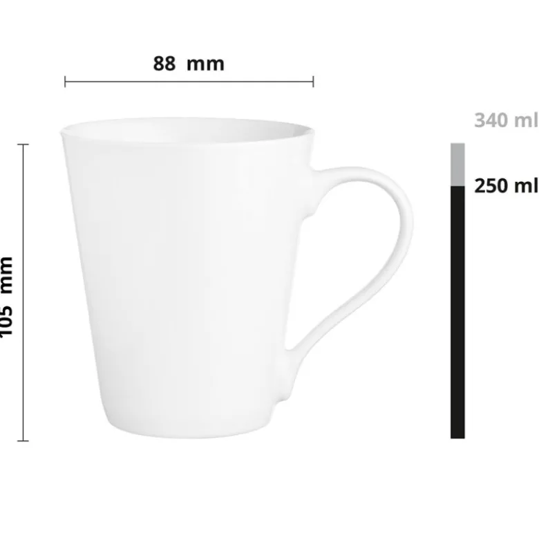 Kubki szklane 250 ml GierekHoff Prometeos szklanki do kawy herbaty białe GH 1205