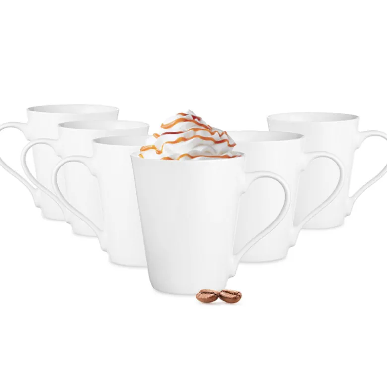 Kubki szklane 250 ml GierekHoff Prometeos szklanki do kawy herbaty białe GH 1205