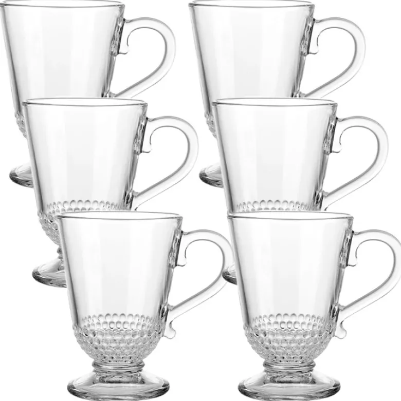 Kubki szklane 320 ml szklanki na stopce zestaw 6 szklanek Florina Verona