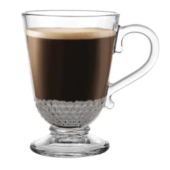 Kubki szklane 320 ml szklanki na stopce zestaw 6 szklanek Altom Siena Perełki