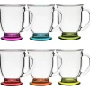 Kubki z uchem Kubas Glasmark kolorowe dno 400 ml zestaw 6 kubków
