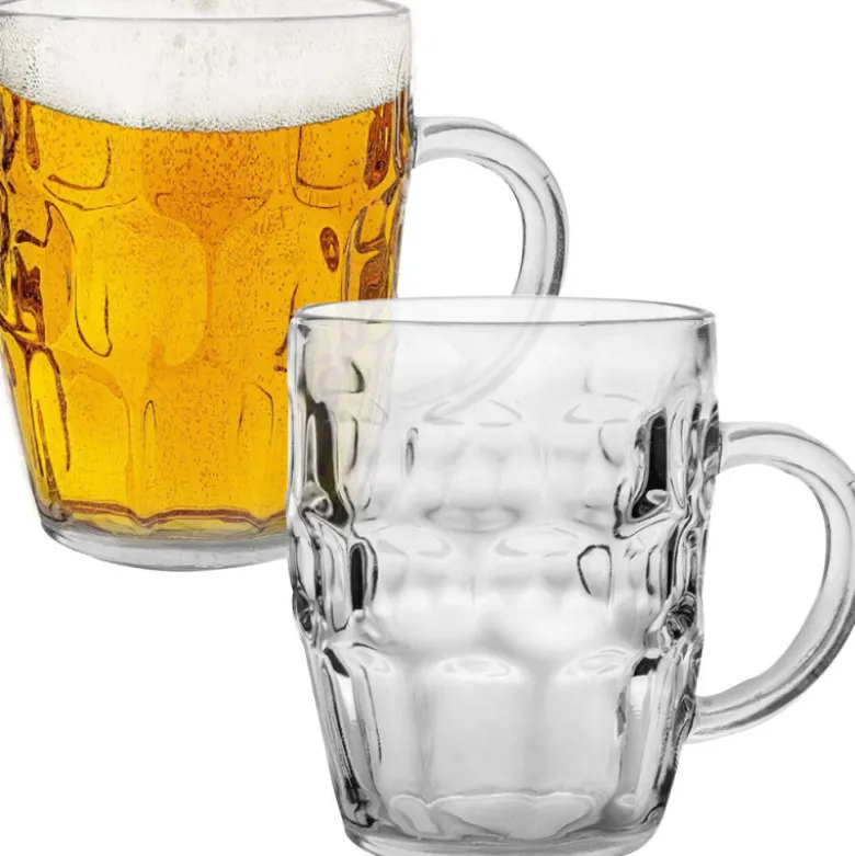 Kufle do piwa Florina Beer 550 ml z uchem szklany zestaw 6 sztuk