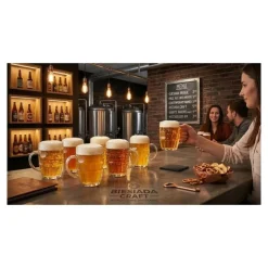 Kufle do piwa 540 ml GierekHoff Beer z uchem szklany zestaw kufli 6 sztuk